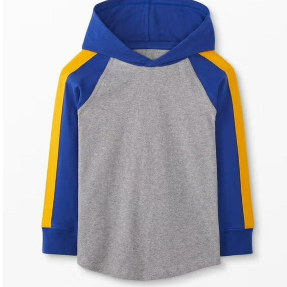 HANNA ANDERSSON Long Sleeve Colton Shirt Blue & Green Stripe - 130 (8) (NWT)